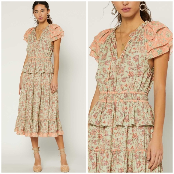 CURRENT AIR Boho Chic Floral Midi Dress - Picture 9 of 9